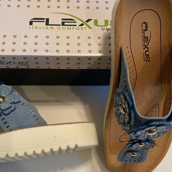 Flexus by Spring Step SZ 8 1/2 Bayview Sky Thong Sandals Flip Flops NIB - Picture 7 of 13